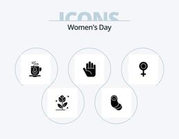 pack d'icônes glyphe de la journée des femmes 5 conception d'icônes. journée. femmes. nouveau née. chaud. café vecteur