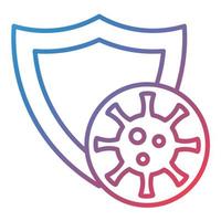 icône de dégradé de ligne de protection contre les virus vecteur
