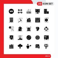 pack d'icônes vectorielles stock de 25 signes et symboles de ligne pour le matériel d'enseignement universitaire moniteur intelligent éléments de conception vectoriels modifiables vecteur