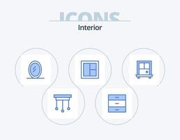 pack d'icônes bleu intérieur 5 conception d'icônes. . la fenêtre. intérieur. en bois. intérieur vecteur