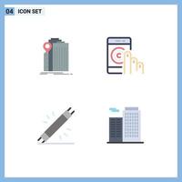 4 icônes plates vectorielles thématiques et symboles modifiables des éléments de conception vectoriels modifiables électriques de contact fédéral de soutien bancaire vecteur