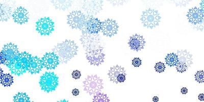 modèle vectoriel rose clair, bleu avec des flocons de neige de glace.