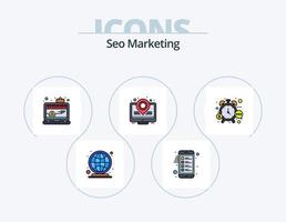 pack d'icônes remplies de ligne de marketing seo 5 conception d'icônes. Stock. échanger. Cliquez sur. boîte. commercialisation vecteur