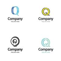 lettre q grand logo pack design création de logos modernes créatifs pour votre entreprise vecteur