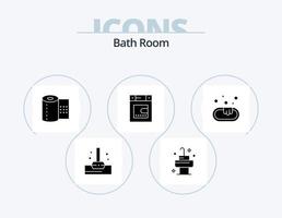 pack d'icônes de glyphe de salle de bain 5 conception d'icônes. . toilettes. toilette. propre. salle de bains vecteur