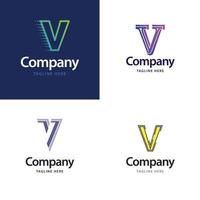lettre v grand logo pack design création de logos modernes créatifs pour votre entreprise vecteur