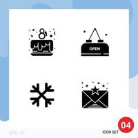 ensemble de pack de glyphes solides commerciaux pour les flocons de neige de fête de gâteau célébrer le repas canada éléments de conception vectoriels modifiables vecteur