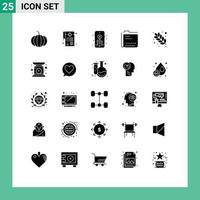 25 icônes créatives signes et symboles modernes de la nutrition plat passe-temps document éléments de conception vectoriels modifiables vecteur
