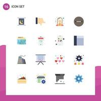 pack de 16 couleurs plates créatives de symboles monétaires féminins numériques multiples pack modifiable d'éléments de conception de vecteur créatif