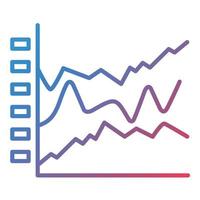 icône de gradient de ligne de graphique empilé vecteur