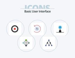 pack d'icônes plat de base 5 conception d'icônes. . . utilisateur. recherche. globe vecteur