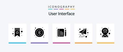 interface utilisateur glyphe 5 pack d'icônes comprenant. Éditer. emplacement. adresse. conception d'icônes créatives vecteur