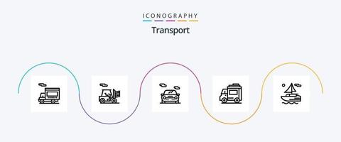 pack d'icônes de la ligne de transport 5, y compris le transport. bateau. auto. le transport. auto vecteur