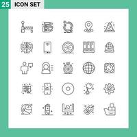 25 lignes vectorielles thématiques et symboles modifiables de la navigation dans les devises d'emplacement de bloc parcourez les éléments de conception vectoriels modifiables vecteur