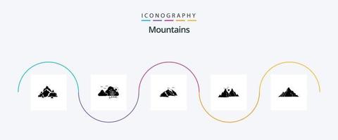 pack d'icônes de glyphe de montagnes 5, y compris la nature. colline. la nature. Soleil. colline vecteur