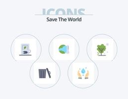 sauver le monde plat icône pack 5 conception d'icônes. sec. chaud. mise en charge. global. la terre vecteur