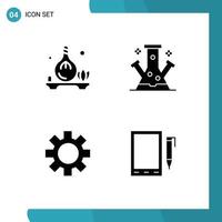 pack d'icônes vectorielles stock de 4 signes et symboles de ligne pour le réglage de l'herbe arôme molécule logistique éléments de conception vectoriels modifiables vecteur