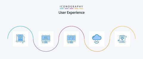 pack d'icônes bleues de l'expérience utilisateur 5, y compris le luxe. Wifi. ordinateur portable. signal. multimédia vecteur