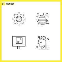 pack d'icônes vectorielles stock de 4 signes et symboles de ligne pour les éléments de conception vectoriels modifiables d'expédition de chocolat de logistique d'équipement vecteur