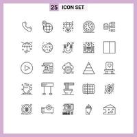 25 icônes créatives signes et symboles modernes des serveurs minuterie horloges premium éléments de conception vectoriels modifiables vecteur