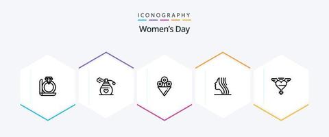 pack d'icônes de 25 lignes pour la journée des femmes, y compris le jour. femmes. l'amour. cadeau. journée vecteur