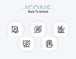 pack d'icônes de ligne de retour à l'école 5 conception d'icônes. . feuille. blocs. éducation. laboratoire vecteur