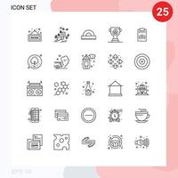 ensemble de 25 pack de lignes commerciales pour les éléments de conception vectoriels modifiables de géométrie d'entreprise de coupe de dépenses vecteur