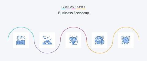 pack d'icônes bleu économie 5, y compris les services bancaires. finance. Entreprise. économie. pastel vecteur