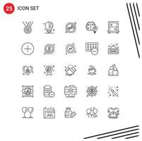 concept de 25 lignes pour les sites Web mobiles et les applications habillant l'ampoule aucun élément de conception vectoriel modifiable d'affaires d'esprit
