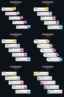 vecteur 6 infographie pack présentation modèle de diapositive 5 étapes cycle diagrammes et chronologies