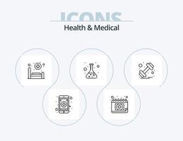 pack d'icônes santé et ligne médicale 5 conception d'icônes. . . diagnostic. laboratoire. test sanguin vecteur