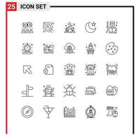 pack de 25 symboles universels d'espion détective love crime star éléments de conception vectoriels modifiables vecteur