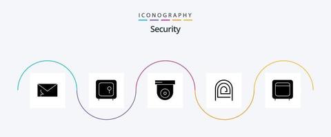 pack d'icônes de glyphe de sécurité 5 comprenant un lecteur. le mot de passe. de l'argent. empreinte digitale. Sécurité vecteur