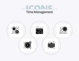 pack d'icônes de glyphe de gestion du temps 5 conception d'icônes. Regardez. événements. Regardez. calendrier. temps vecteur
