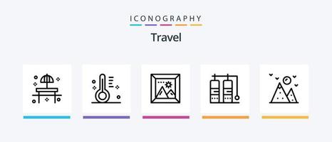 pack d'icônes de la ligne de voyage 5, y compris le crédit. carte. Taxi. emprunter. voyage. conception d'icônes créatives vecteur