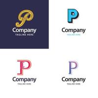 lettre p grand logo pack design création de logos modernes créatifs pour votre entreprise vecteur