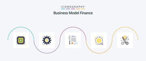 Financer le pack d'icônes plat 5, y compris la coupe. revenir. travail. investissement. en espèces vecteur