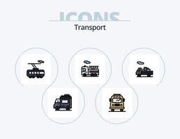 pack d'icônes rempli de ligne de transport 5 conception d'icônes. . le transport. van. le transport. un camion vecteur