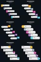 vecteur 6 infographie pack présentation modèle de diapositive 5 étapes cycle diagrammes et chronologies