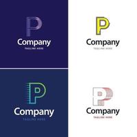 lettre p grand logo pack design création de logos modernes créatifs pour votre entreprise vecteur