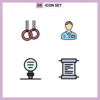 pack d'icônes vectorielles stock de 4 signes et symboles de ligne pour les éléments de conception vectoriels modifiables de laboratoire d'hôtel de chasseur de chimie athlétique vecteur