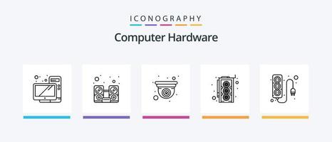 pack d'icônes ligne 5 de matériel informatique, y compris la vidéo. l'ordinateur. Erreur. carte. Matériel. conception d'icônes créatives vecteur