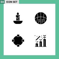ensemble de symboles d'icônes d'interface utilisateur modernes signes pour les points de basket-ball de vacances de cercle de bougie éléments de conception vectoriels modifiables vecteur