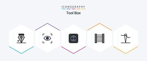 outils 25 pack d'icônes fillline comprenant. outils. Coudre vecteur