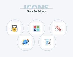 retour à l'école pack d'icônes plat 5 conception d'icônes. la biologie. formule. réalisation. éducation. retour à l'école vecteur