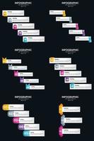 vecteur 6 infographie pack présentation modèle de diapositive 5 étapes cycle diagrammes et chronologies