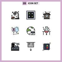 pack d'icônes vectorielles stock de 9 signes et symboles de ligne pour la santé de l'application ballons de jour créatifs éléments de conception vectoriels modifiables vecteur