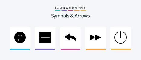 symboles et flèches glyphe 5 pack d'icônes comprenant. annuler. changer. conception d'icônes créatives vecteur
