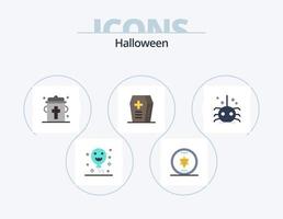 pack d'icônes plat halloween 5 conception d'icônes. . insecte. œil. Halloween. vacances vecteur