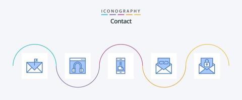 contactez le pack d'icônes bleu 5, y compris contactez-nous. la communication. aider. téléphone fixe. Nous contacter vecteur